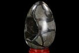 Septarian Dragon Egg Geode - Black Crystals #98849-2